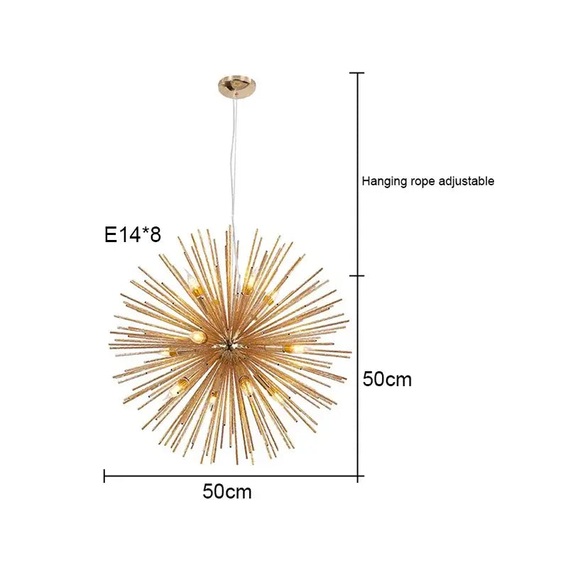 Modern silver dandelion sea urchin chandelier dining room led light