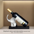 Modern silver elephant wine rack table ornament dining room sculpture