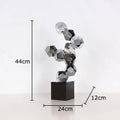 Modern silver geometric crystal ball desk ornament bedroom sculpture