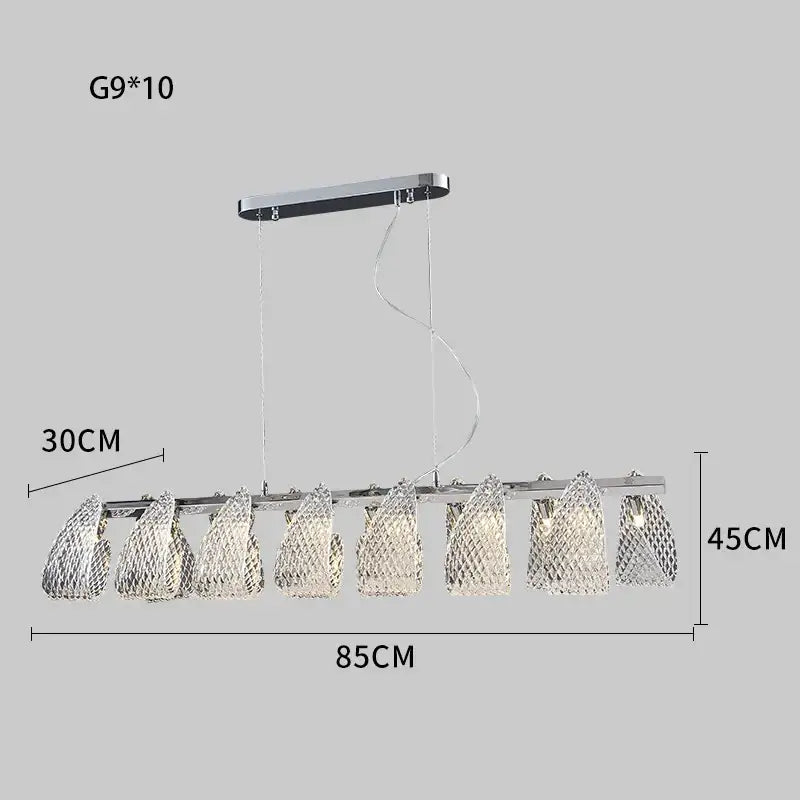 Modern silver glass pinecone led chandelier dining room pendant light