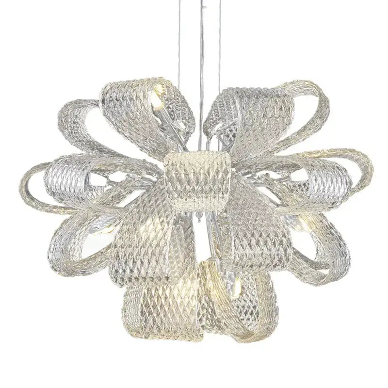 Modern silver glass pinecone led chandelier dining room pendant light