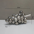 Modern silver gold & chrome crystal grape decorative sculpture dining room