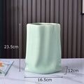 Modern silver pleated texture ceramic vase for living room decor