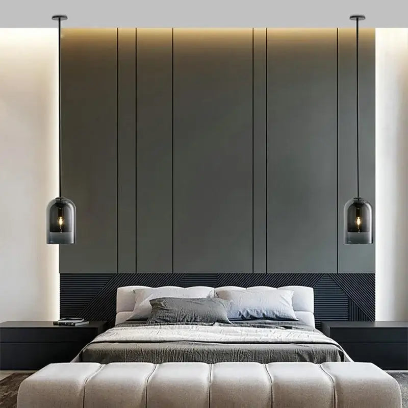 Modern smoked glass led chandelier for dining room