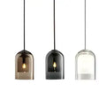 Modern smoked glass led chandelier for dining room