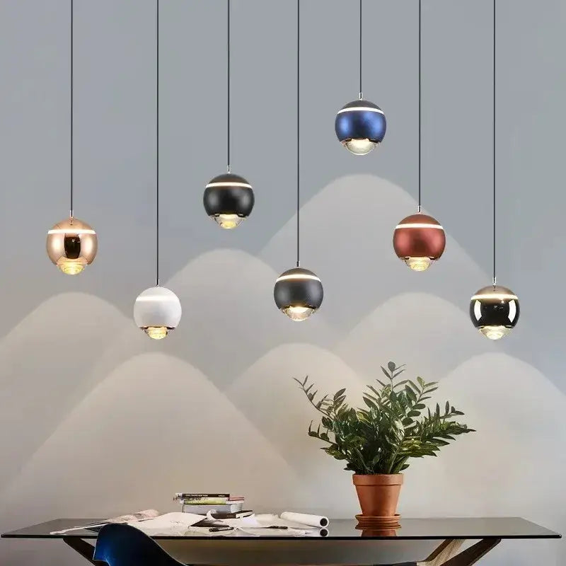 Modern spherical led bedside lifting pendant light bedroom decor