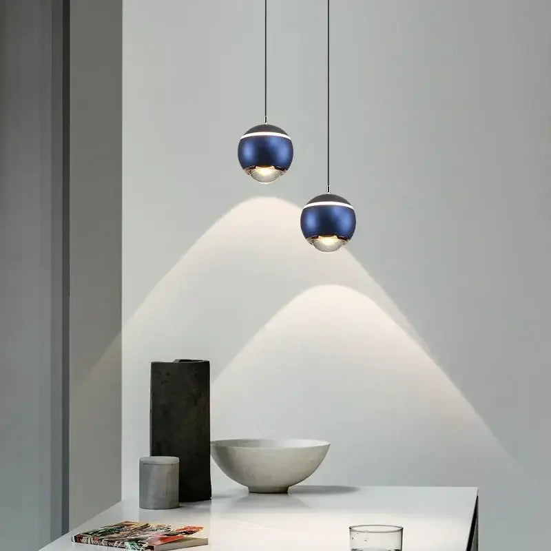 Modern spherical led bedside lifting pendant light bedroom decor