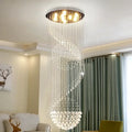 Modern spiral crystal staircase chandelier for living room