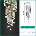 Modern spiral crystal star led chandelier living room light