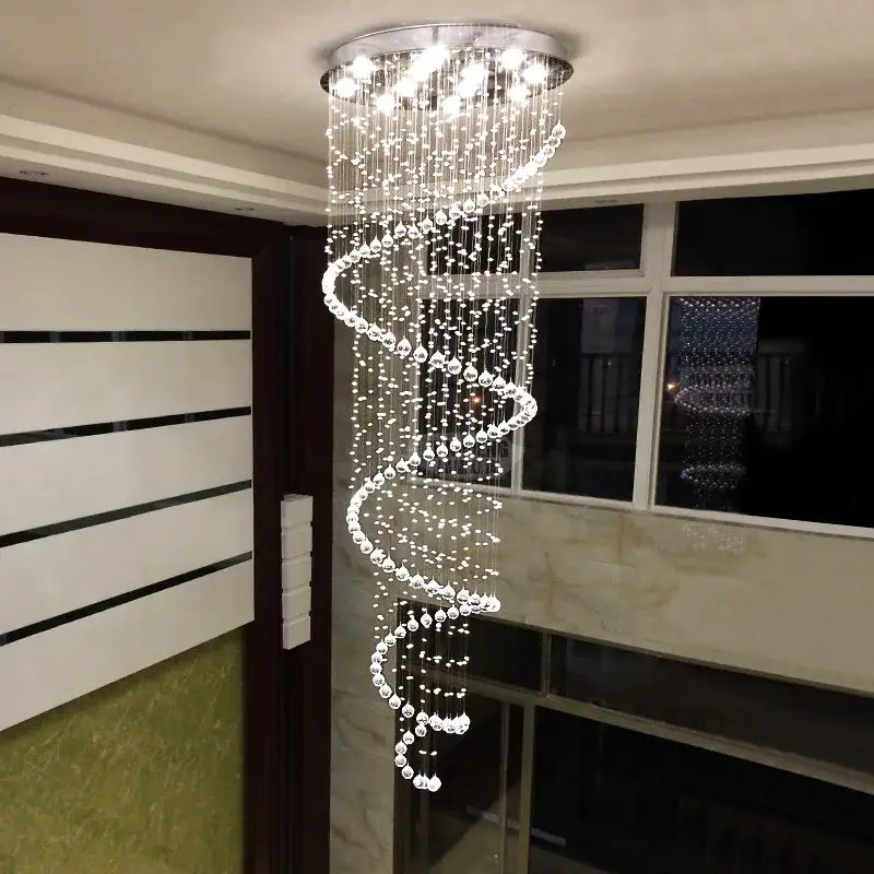 Modern spiral decorbites crystal chandelier for living room staircase