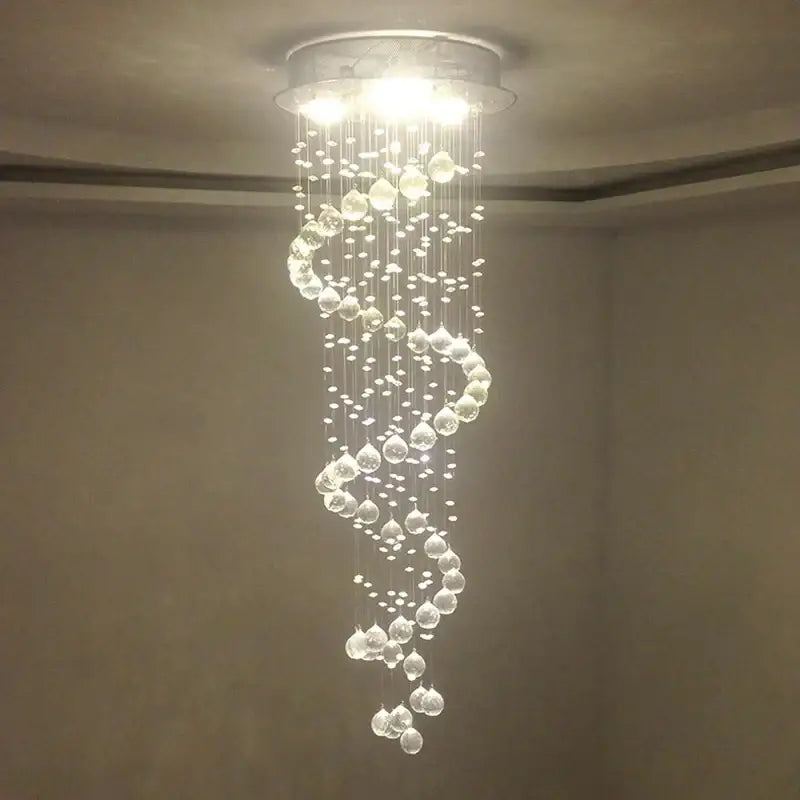 Modern spiral decorbites crystal chandelier for living room staircase