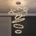 Modern spiral decorbites crystal chandelier living room led rings