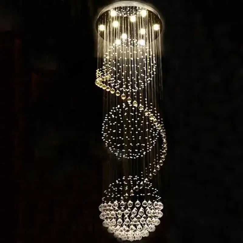 Modern spiral decorbites crystal led chandelier dining room light