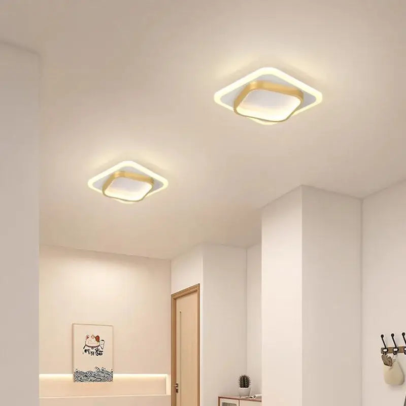 Modern square black led ceiling light for bedroom
