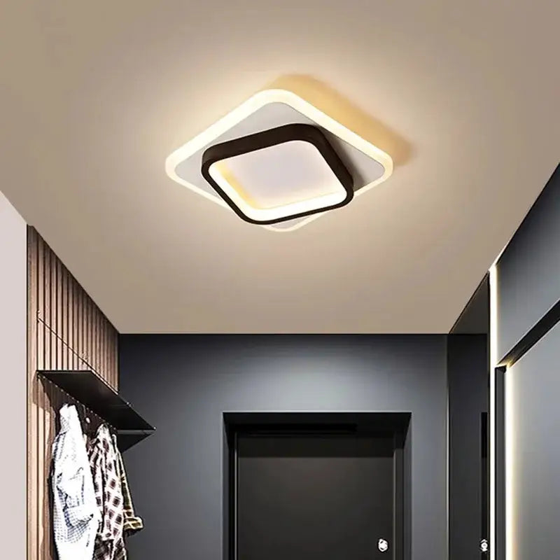 Modern square black led ceiling light for bedroom