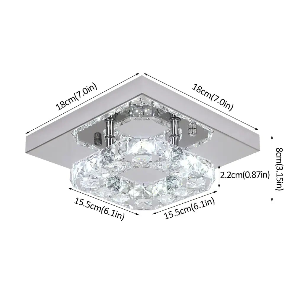 Modern square crystal led pendant chandelier dining room light