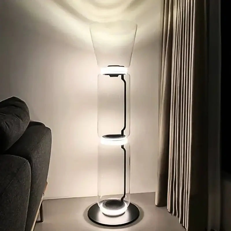 Modern stacked glass led floor lamp living room lighting