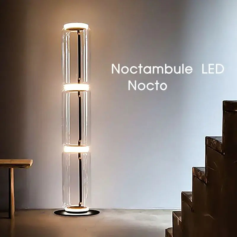 Modern stacked glass led floor lamp living room lighting
