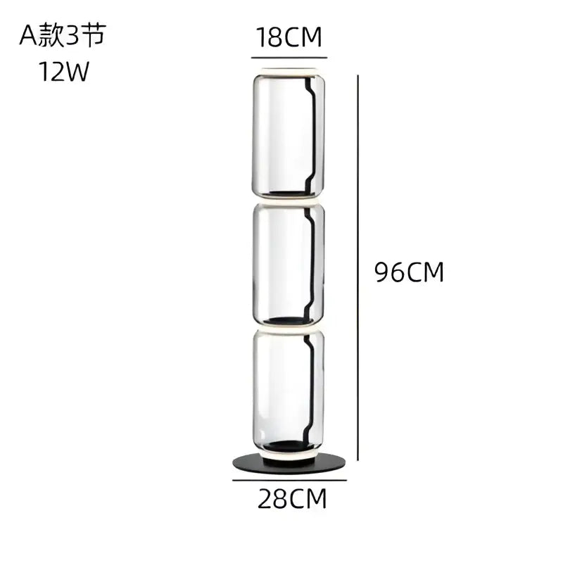 Modern stacked glass led floor lamp living room lighting