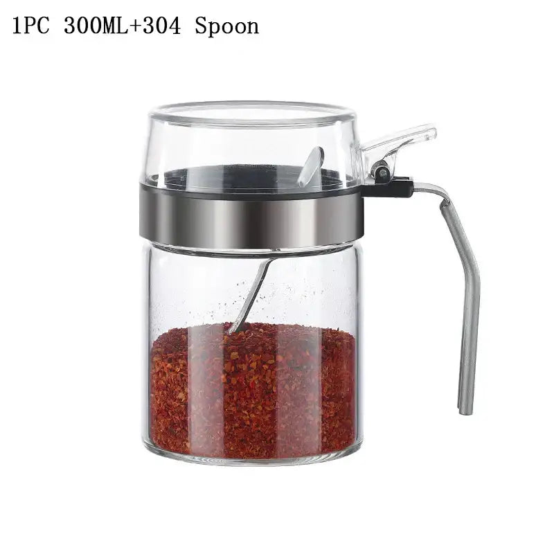 Modern stainless steel and glass seasoning pot kitchen spice shaker
