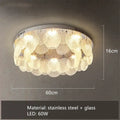 Modern stainless steel bubble glass led ceiling light bedroom fixture