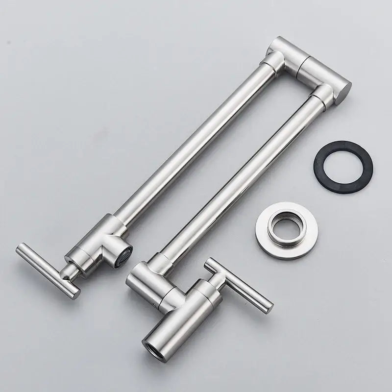 Modern stainless steel double joint spout kitchen faucet