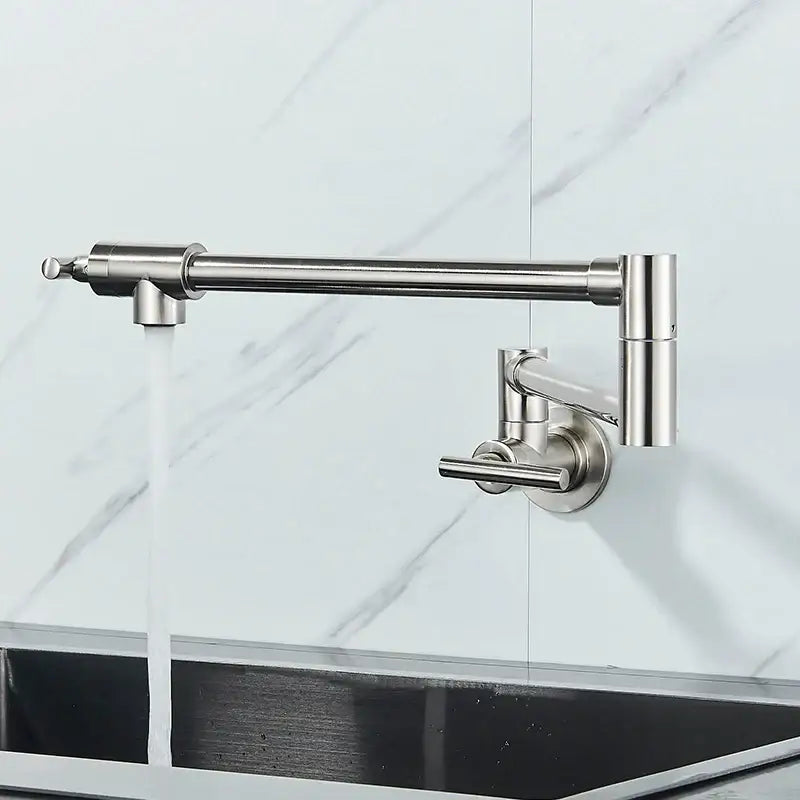 Modern stainless steel double joint spout kitchen faucet