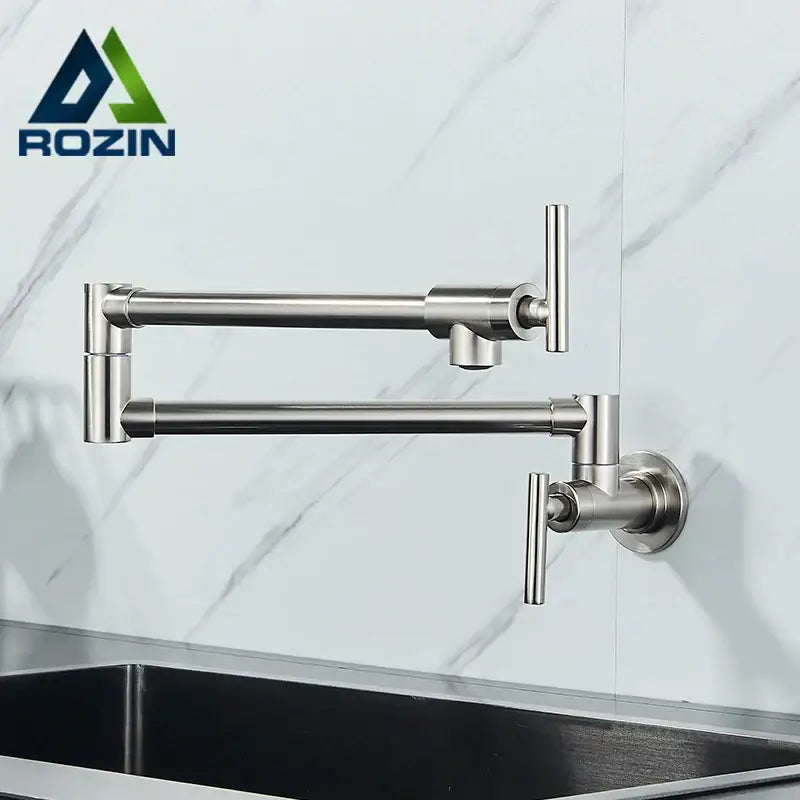Modern stainless steel double joint spout kitchen faucet