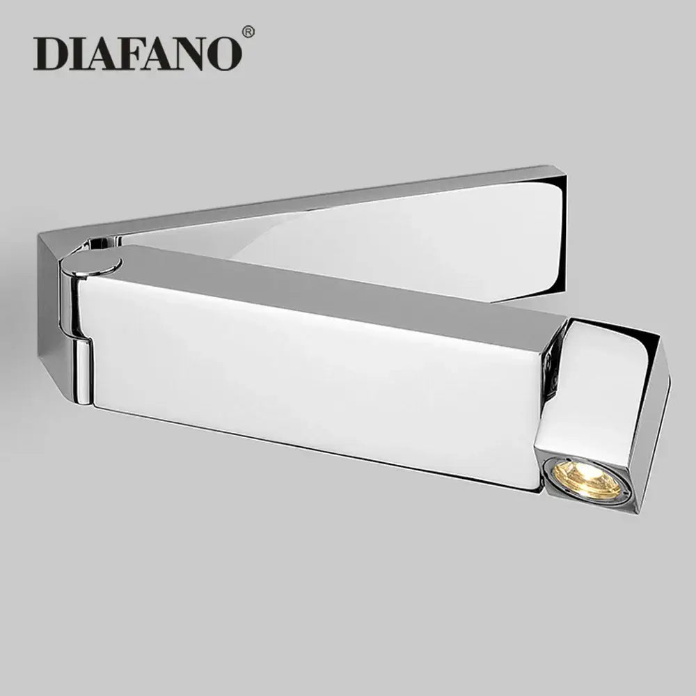 Modern stainless steel led bedside wall light bedroom reading sconce