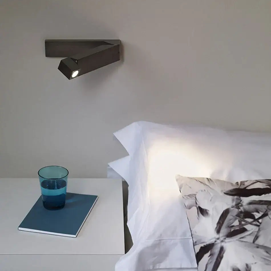 Modern stainless steel led bedside wall light bedroom reading sconce