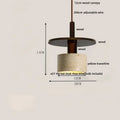 Modern stone and wood glass ball led pendant lamp dining room