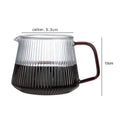 Modern striped glass coffee pot with amber handle kitchen carafe