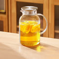 Modern striped glass cold water kettle set kitchen silver lid