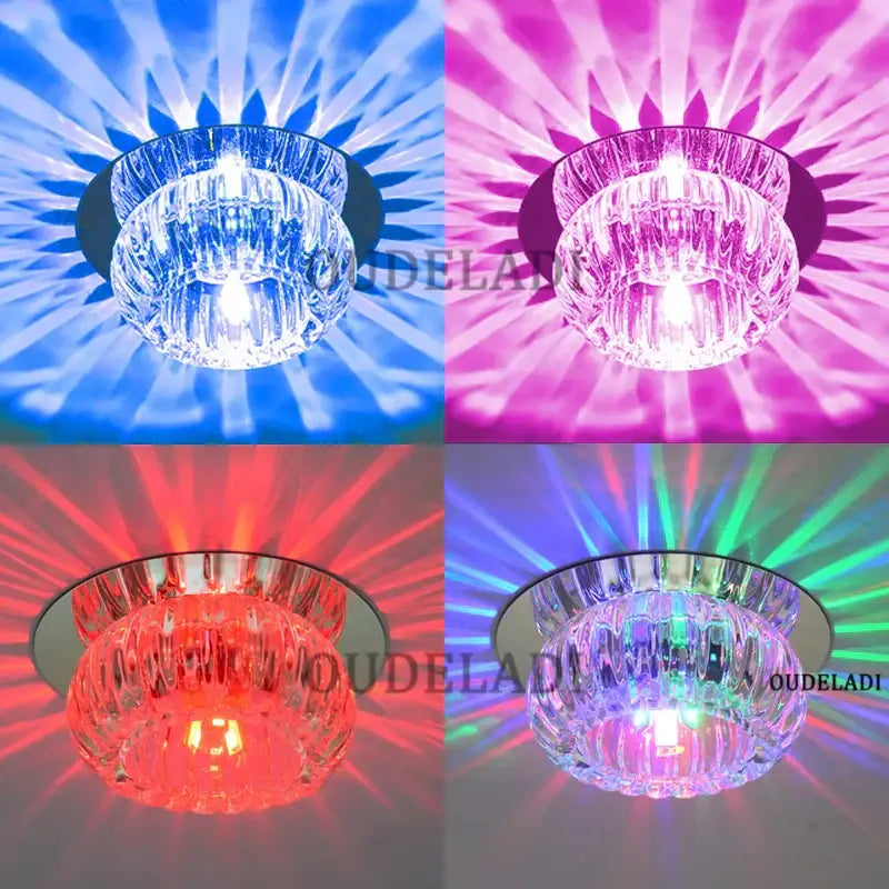 Modern sunburst crystal led flush mount ceiling light for living room