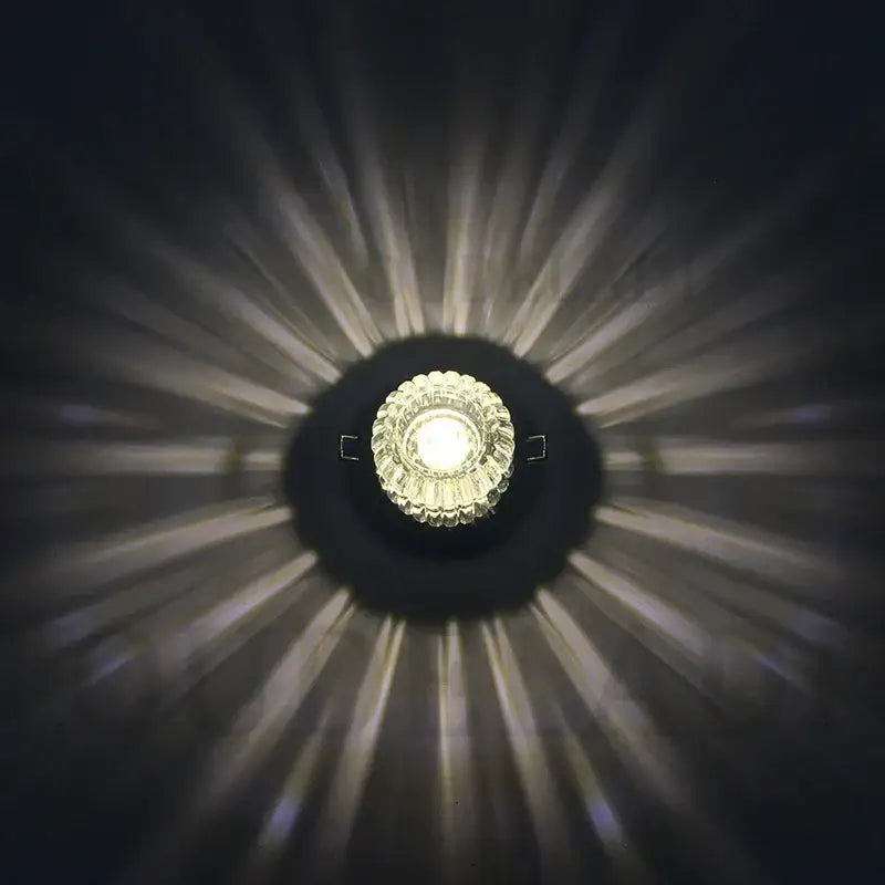 Modern sunburst crystal led flush mount ceiling light for living room