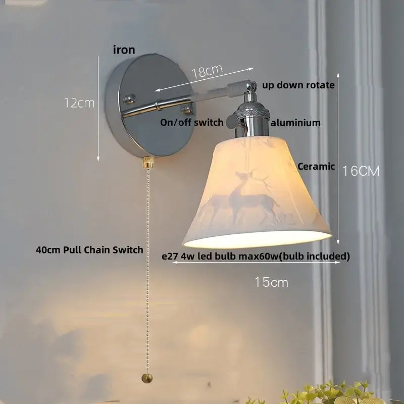Modern sunrise iron ceramic led wall light living room sconce