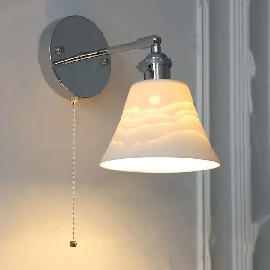 Modern sunrise iron ceramic led wall light living room sconce