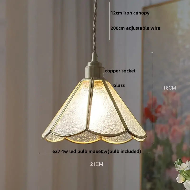 Modern teal & amber copper glass led pendant lamp dining room