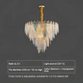 Modern teal & gold glass leaf chandelier light for living room