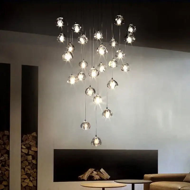 Modern teardrop crystal led chandelier living room pendant light