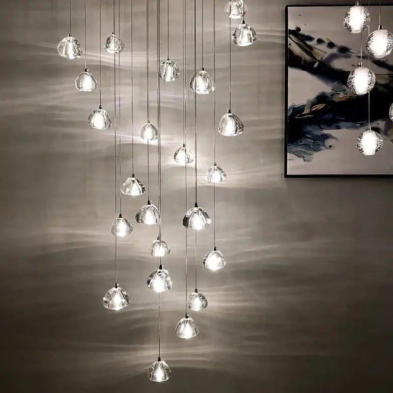 Modern teardrop crystal led chandelier living room pendant light