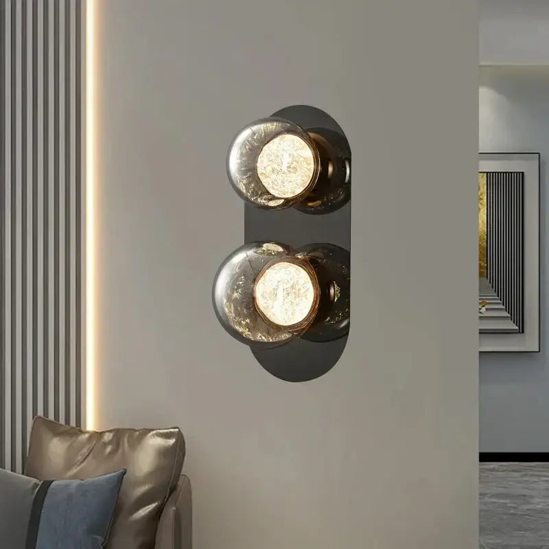 Modern textured glass ball sconce lamp for bedroom aisle decor