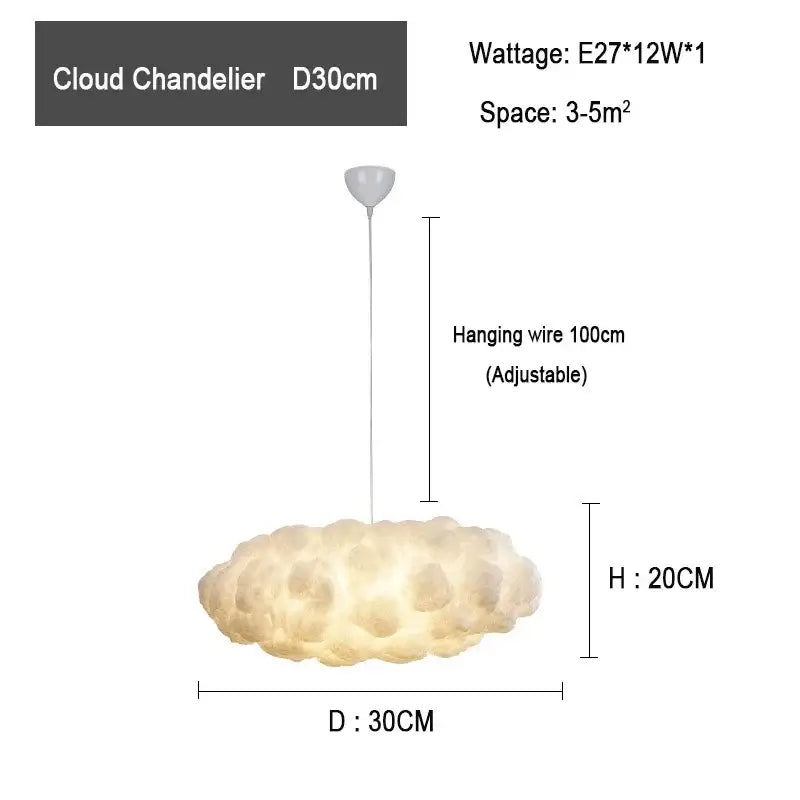 Modern textured white cloud chandelier – living room pendant light