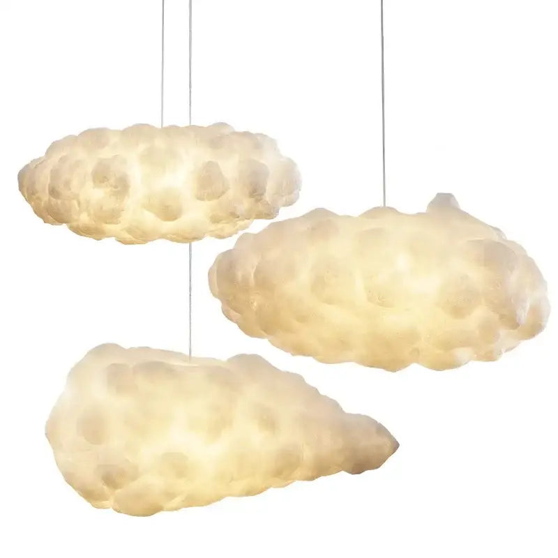 Modern textured white cloud chandelier – living room pendant light