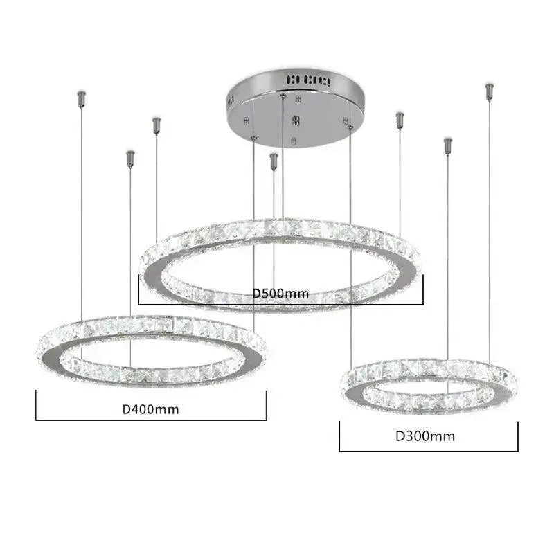 Modern three tier chrome decorbites crystal led chandelier living room