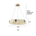 Modern three tier crystal golden led ring chandelier dining room