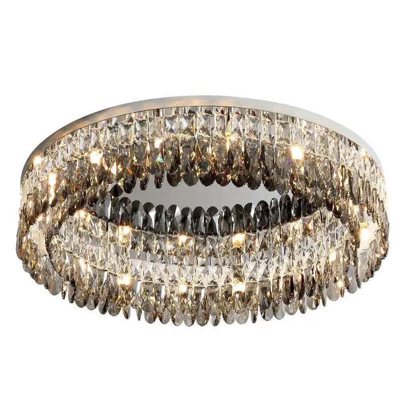 Modern tiered decorbites crystal chrome ceiling lamp for living room