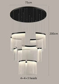 Modern tiered gold led ceiling chandelier for dining room