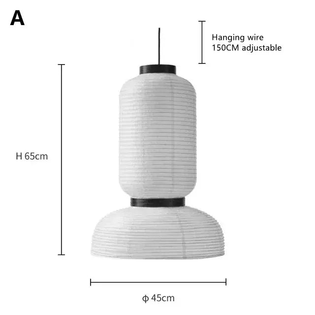 Modern tiered off-white paper pendant lights – dining room led
