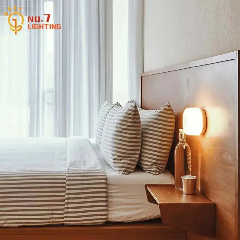 Modern translucent dimple potato chip wall lamp bedroom glass light